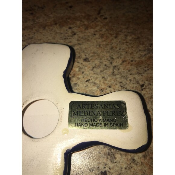 Vintage Artesanias Medina Perez Cross Hand Made In Spain Religious Art Beautiful - Picture 5 of 7